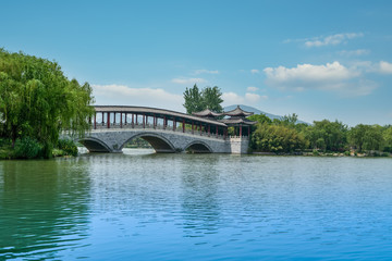 The Beautiful Landscape of Yulong Lake in Xuzhou