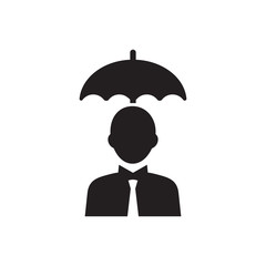 Umbrella Protection icon black vector illustration