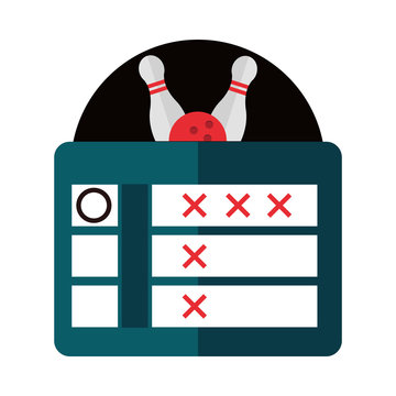 bowling score board tournament game recreational sport flat icon design