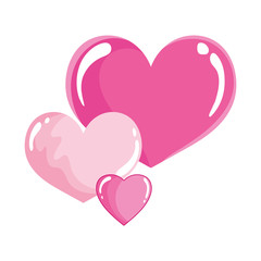 love hearts feelings cartoon romantic isolated icon design