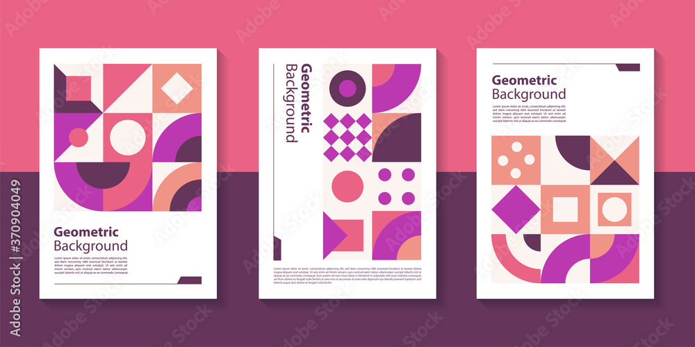 Aufkleber modern geometric poster background design with abstract shape.