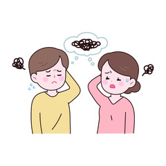 고민거리가 많은 여자와 남자