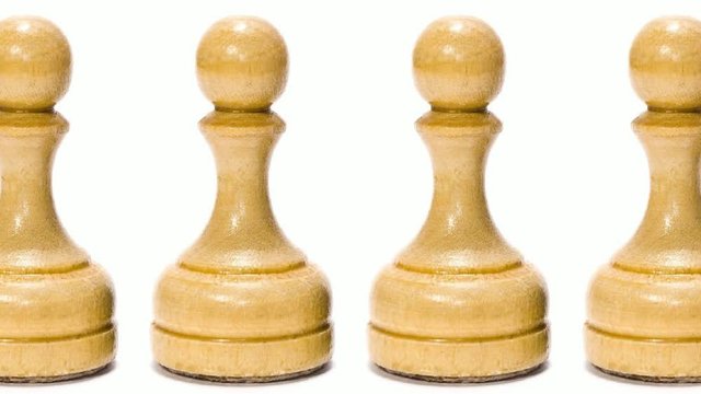 One pawn is positioned against a row of enemy pawns.