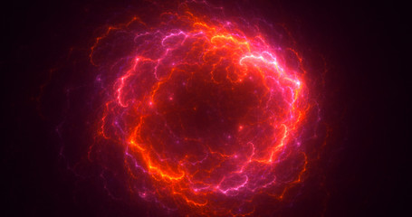 3D rendering abstract red fractal light background