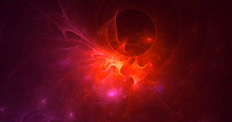 Obraz premium 3D rendering abstract red fractal light background