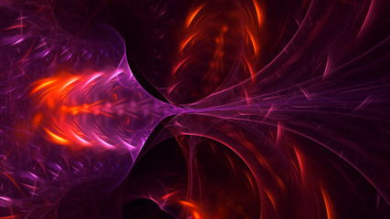 3D rendering abstract red fractal light background