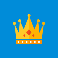 Crown icon design in flat style. vector illustration