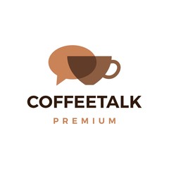 coffee talk logo vector icon illustration