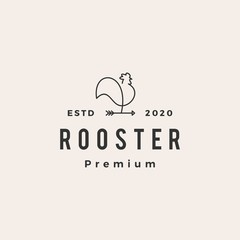 rooster arrow hipster vintage logo vector icon illustration © gaga vastard