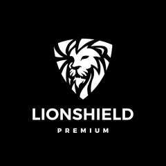 lion shield logo vector icon illustration