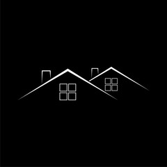 House roof icon isolated on dark background