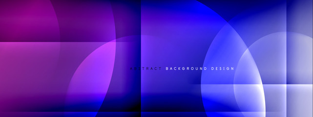 Vector abstract background - circle and cross on fluid gradient with shadows and light effects. Techno or business shiny design templates for text
