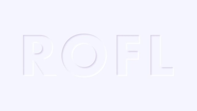 neumorphism button with the word "rofl" turns on and off. 4к video animation
