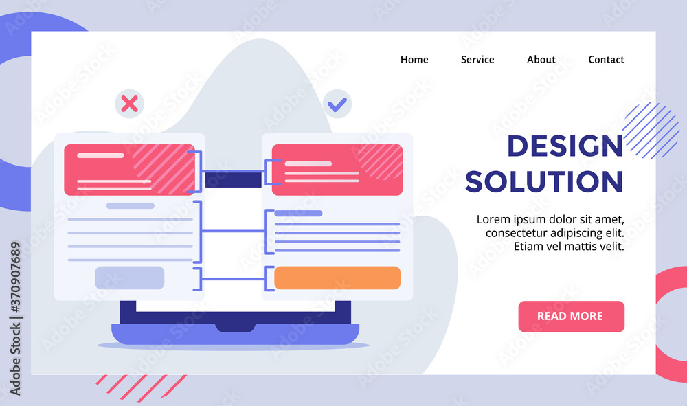 Aufkleber design solution true and false wireframe campaign for web website home homepage landing page templat
