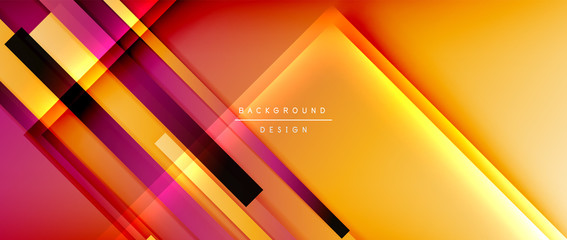 Dynamic lines on fluid color gradient. Trendy geometric abstract background for your text, logo or graphics