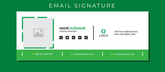 Business email signature with an author photo place modern layout