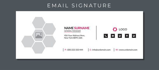 Email signature with an author photo place minimal layout