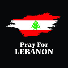 Pray for Lebanon. Pray for Beirut in dark background. Lebanon flag on dark background. Massive explosion on Beirut. concept of praying, mourn and humanity. pray for Lebanon concept profile vector.