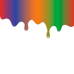 Dripping colorful paint. Vector illustration