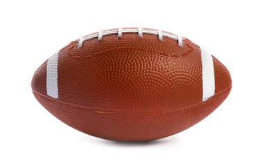 Rugby ball on white background