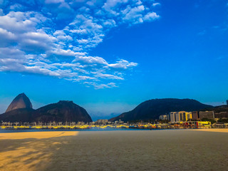 beach at night guanabara bay rio brazil