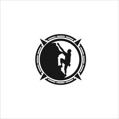 rock climbing logo silhouette icon