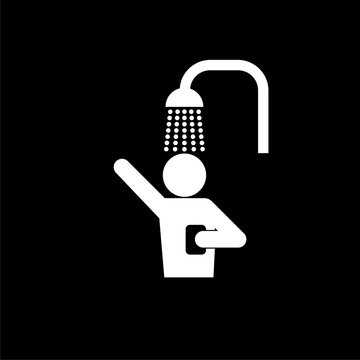 recommend clip art: Shower icon isolated on dark background 