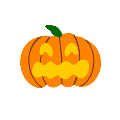 scary pumpkin for Halloween. Creepy pumpkin is a Symbol of the Halloween holiday. Vector flat illustration