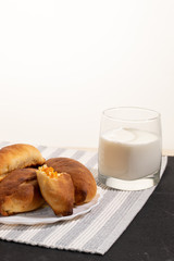 tasty patties baked with carrot and cheese filling on plate