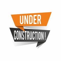 Modern design under construction text on speech bubbles concept. Vector illustration