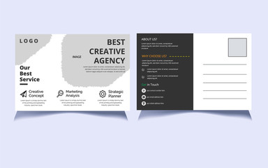 Flat Corporate Business Post Cards Template