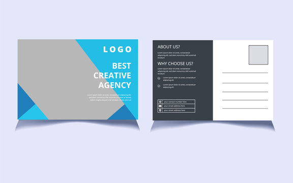 Flat Corporate Business Post Cards Template
