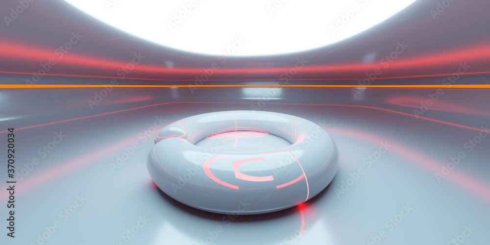 Poster modern futuristic architecture technology background 3d rendering illustration