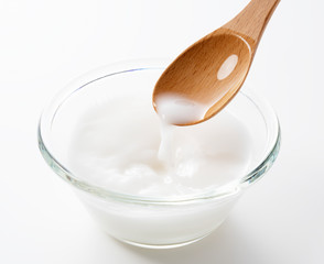 Water-soluble starch on a white background
