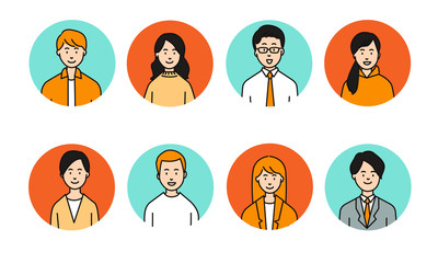 8人の人物アイコン