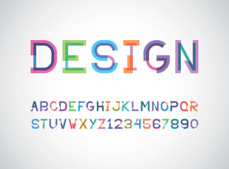 shift font and alphabet two style with effect of transparency