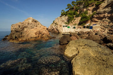 Es Caló de S' Estaca.Valldemossa, Parque natural de la Sierra de Tramuntana. Mallorca. Islas Baleares. Spain.