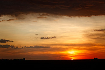 Sunset over the Maasai Mara, Kenya.