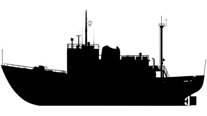 Warship silhouette vector isolated on white background © Gass