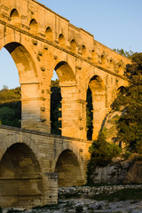 Puente de Gard , acueducto patrimonio de la humanidad, construido por el Imperio romano, siglo I d.C , Remoulins, departamento de Gard,Francia, Europa