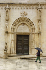 portal del leon, catedral de Santiago, Patrimonio Mundial de la UNESCO,Sibenik, costa dalmata, Croacia, europa