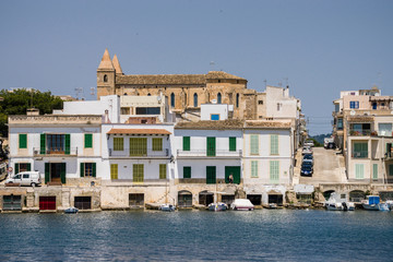 iglesia de la Mare de Deu del Carme en el barrio de Es Riueto, Porto Colom, Felanitx,Mallorca.Islas Baleares. España.