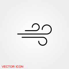 Air icon, symbol of wind energy. Vector sign