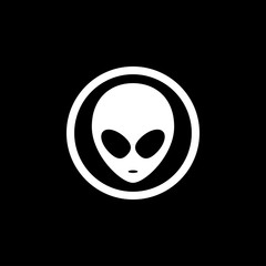 UFO alien saucer - unidentified flying object line art vector icon