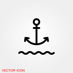 Anchor icon. Anchored flat vector icon for apps and websites