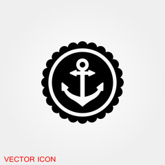 Anchor icon. Anchored flat vector icon for apps and websites