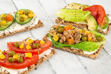 Sandwiches with vegetables