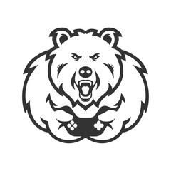 bear with joystick. e sport logo