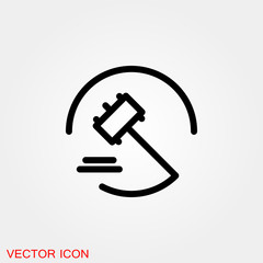 Auction icon. Judge or auction hammer icon