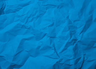Crumpled blue color background texture